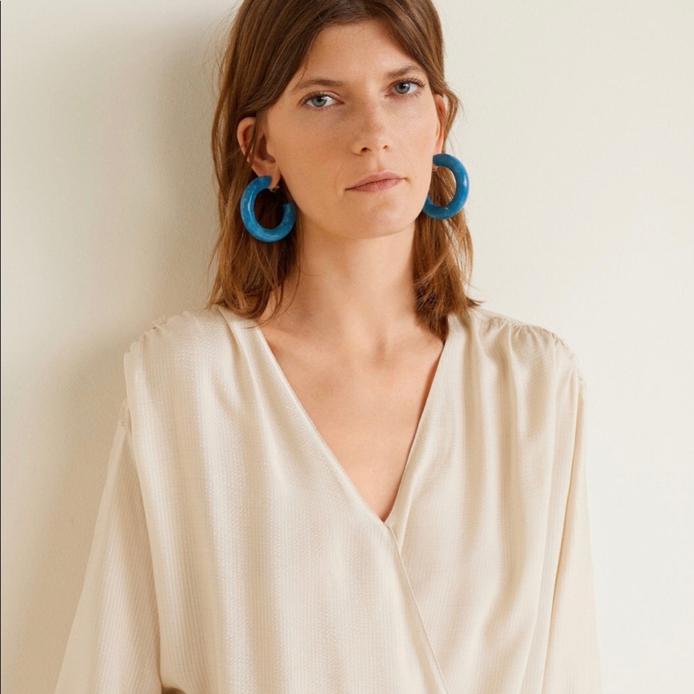 Mango Lace appliqué blouse